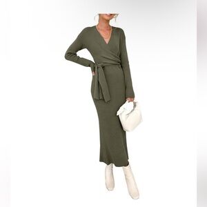 Modern Citizen Women Small Linden Front Wrap Sweater Dress